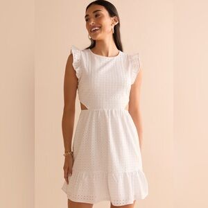 Francesca’s Monique Flutter Cutout Fit And Flare Mini Dress